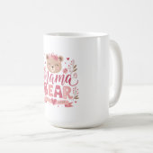 Mug Illustration botanique de maman ourse à fleurs ros (Devant droit)