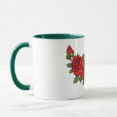 Mug Illustration botanique de roses rouges (Gauche)
