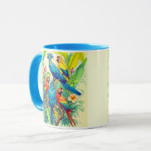 Mug Illustration botanique d'oiseaux tropicaux (Devant gauche)