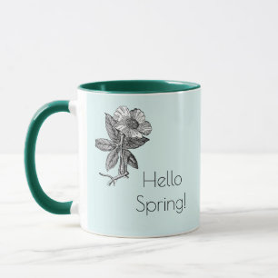Mug Illustration botanique d'une fleur printanière élé