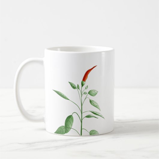 Mug Illustration botanique d'usine de poivre de piment (Gauche)