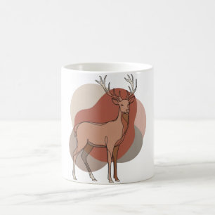 Mug Illustration botanique minimaliste de cerf d'autom