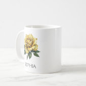 Mug Illustration Botanique - Rose Jaune (Devant gauche)
