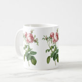 Mug Illustration botanique rose vintage, Redoute (Devant gauche)