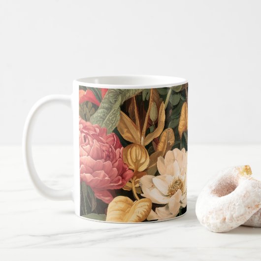 Mug Illustration botanique vintage (Avec donut)