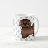 Mug Illustration Brown Chih Tzu Cute Cartoon Chien  (Devant droit)