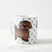 Mug Illustration Brown Chih Tzu Cute Cartoon Chien  (Devant gauche)