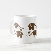Mug Illustration Brown des éléphants (Devant gauche)