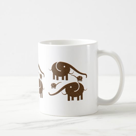 Mug Illustration Brown des éléphants (Droite)