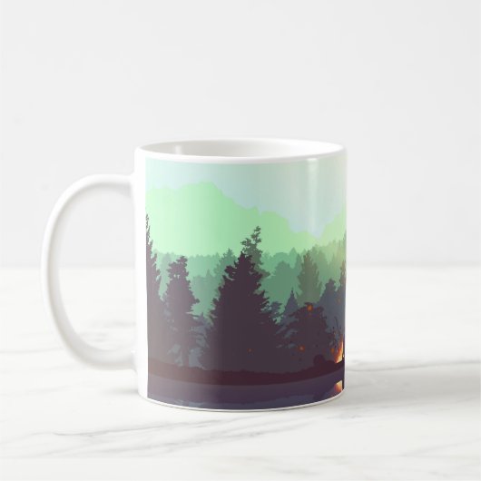 Mug Illustration Camping Adventure Forest Mountain (Gauche)