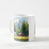 Mug Illustration Caravane Camping Paysage (Devant gauche)