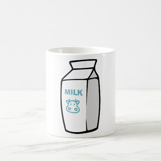 Mug Illustration Carton de lait de vache laitière cuit