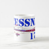 Mug Illustration Cessna 172 Skyhawk Texte Gras Design (Centre)