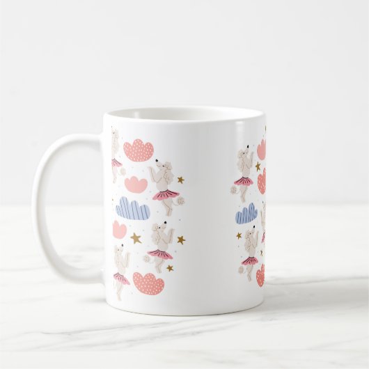 Mug Illustration circulaire avec de mignons chiens de  (Gauche)
