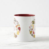 Mug Illustration circulaire des feuilles de couleur au (Centre)