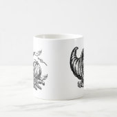 Mug Illustration classique en osier Cornucopia noir bl (Centre)