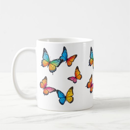 Mug Illustration colorée de papillon (Gauche)