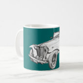 Mug Illustration convertible de voiture ancienne de MG (Devant gauche)
