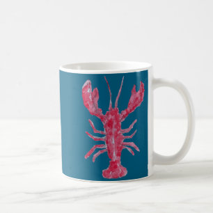 Mug Illustration côtière nautique de peinture de homar