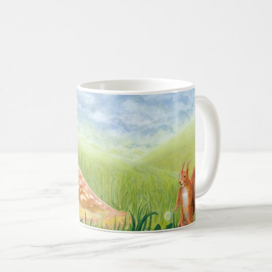 Mug Illustration creusée dans l'herbe (Devant droit)