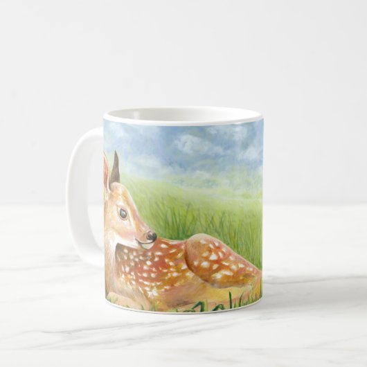 Mug Illustration creusée dans l'herbe (Devant gauche)