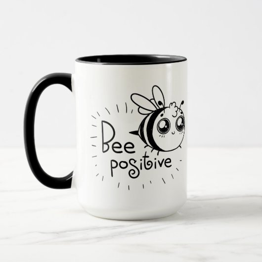 Mug Illustration Cute Chibi Bee Citation (Gauche)