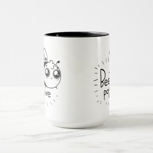 Mug Illustration Cute Chibi Bee Citation (Centre)