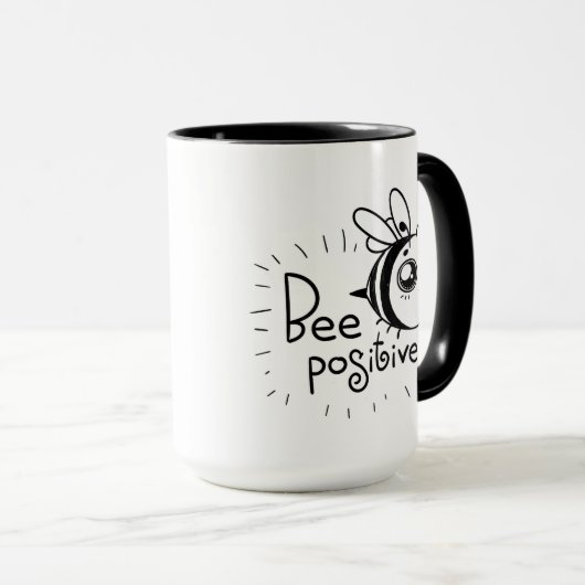 Mug Illustration Cute Chibi Bee Citation (Devant droit)