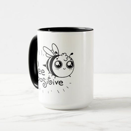Mug Illustration Cute Chibi Bee Citation (Devant gauche)