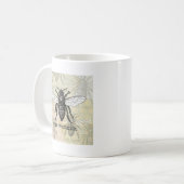 Mug Illustration d'abeille ouvrière vintage (Devant gauche)