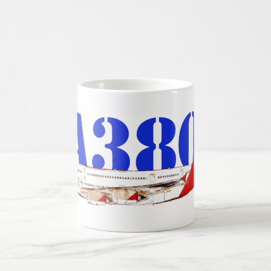 Mug Illustration d'Airbus A380 avec design de queue ro (Centre)