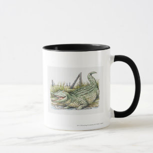 Mug Illustration d'alligator sur le rivage
