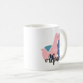 Mug Illustration d'Alpaca rose mou (Devant droit)