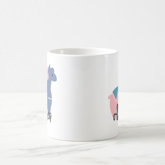 Mug Illustration d'Alpaca rose mou (Centre)