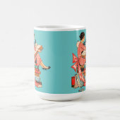 Mug Illustration d'amateur de livres anciens lisant (Centre)