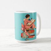 Mug Illustration d'amateur de livres anciens lisant (Devant droit)