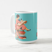 Mug Illustration d'amateur de livres anciens lisant (Devant gauche)