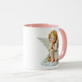 Mug Illustration d'ange priant mignon blanc (Devant droit)