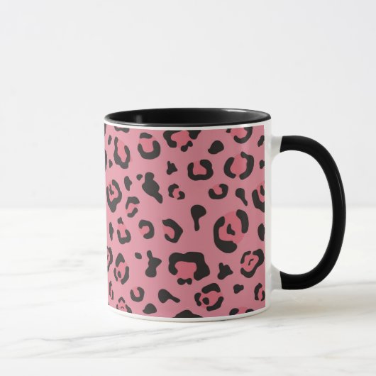 Mug Illustration d'animal de rose de léopard (Droite)