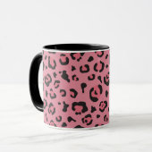 Mug Illustration d'animal de rose de léopard (Devant gauche)