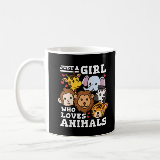 Mug Illustration d'animaux mignons du zoo éléphant et (Gauche)
