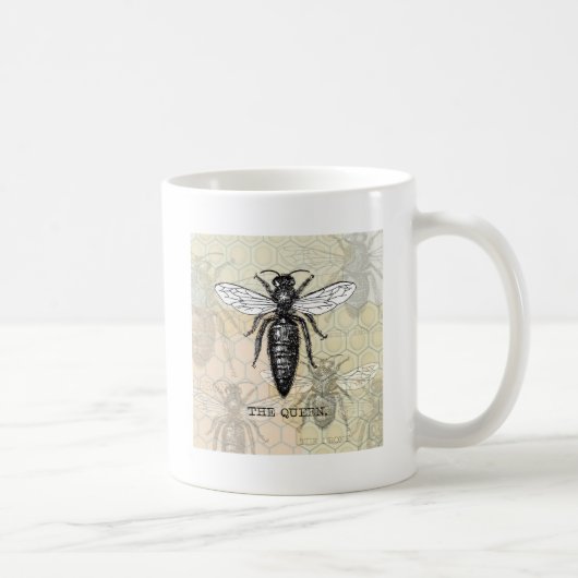 Mug Illustration d'antiquité de l'insecte de la reine  (Droite)