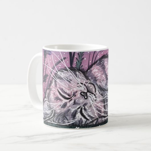 Mug Illustration d'aquarelle de chat Snooze Garden Dre (Devant gauche)