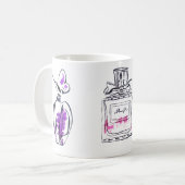 Mug Illustration d'aquarelle de mode de bouteille de p (Devant gauche)