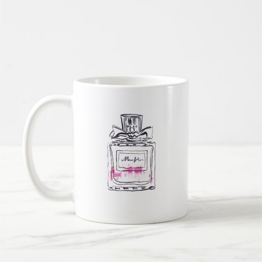 Mug Illustration d'aquarelle de mode de bouteille de p (Gauche)