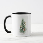 Mug Illustration d'arbre conifére avec des cônes (Gauche)
