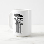 Mug Illustration d'arbres de code barres de style de (Devant gauche)
