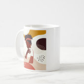 Mug Illustration d'art de femme noire, impression de p (Devant gauche)