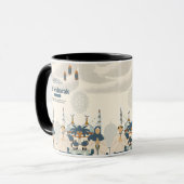 Mug Illustration d'art de lanterne de mosquée Eid Muba (Devant gauche)
