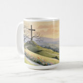 Mug illustration d'art de lever de soleil de Pâques (Devant gauche)